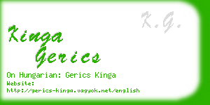 kinga gerics business card